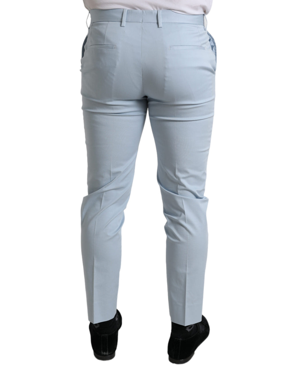 Dolce & Gabbana Cotton Stretch Skinny Pants in Sky Blue