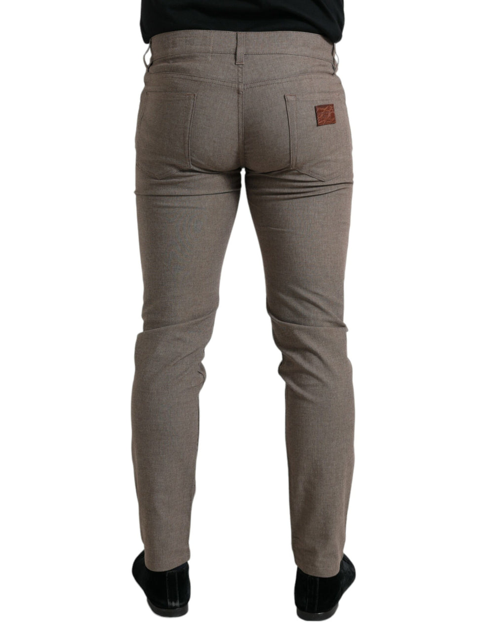 Dolce & Gabbana Cotton Stretch Skinny Trousers in Brown