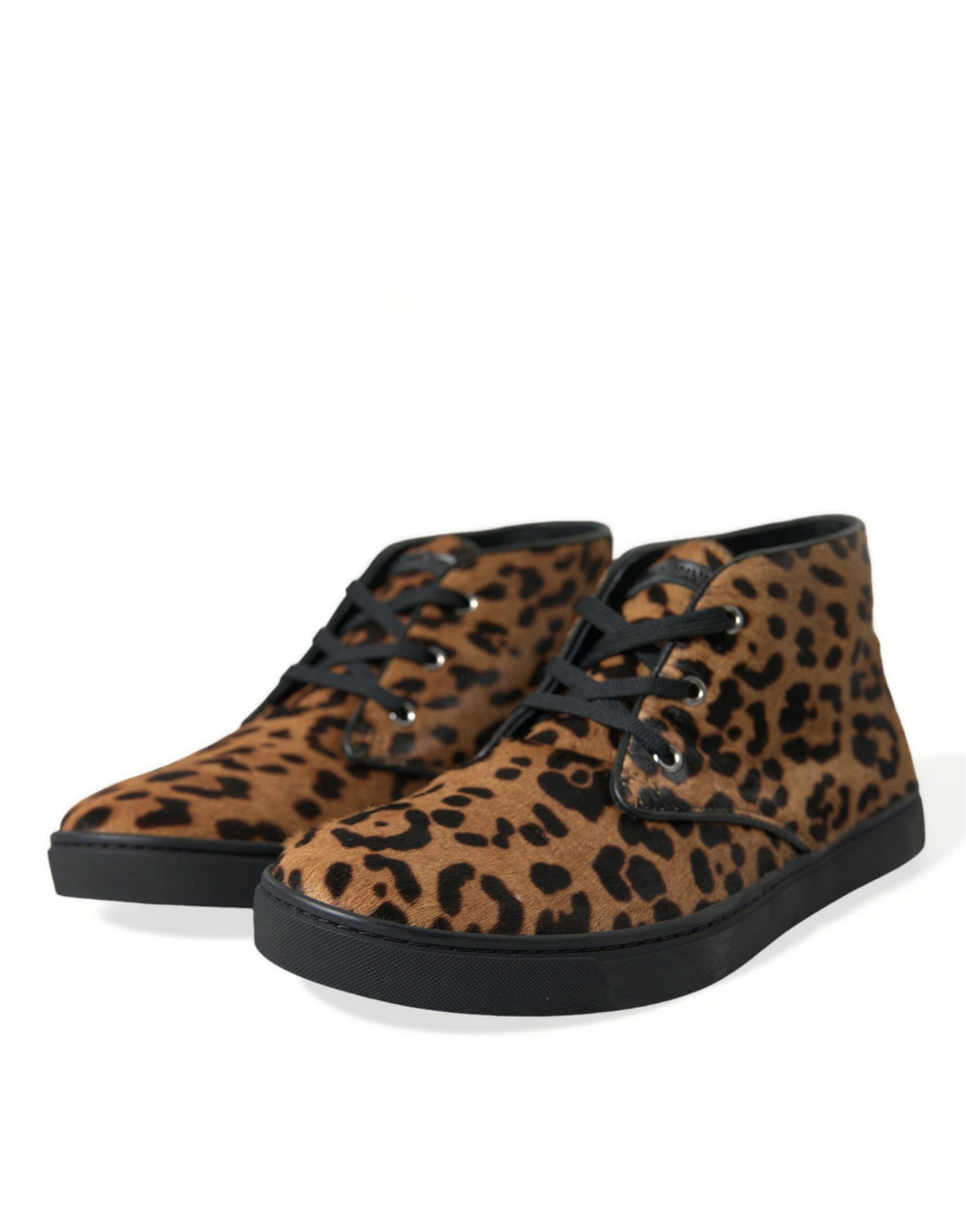 Dolce & Gabbana Pony Hair Sneakers in Brown Leopard