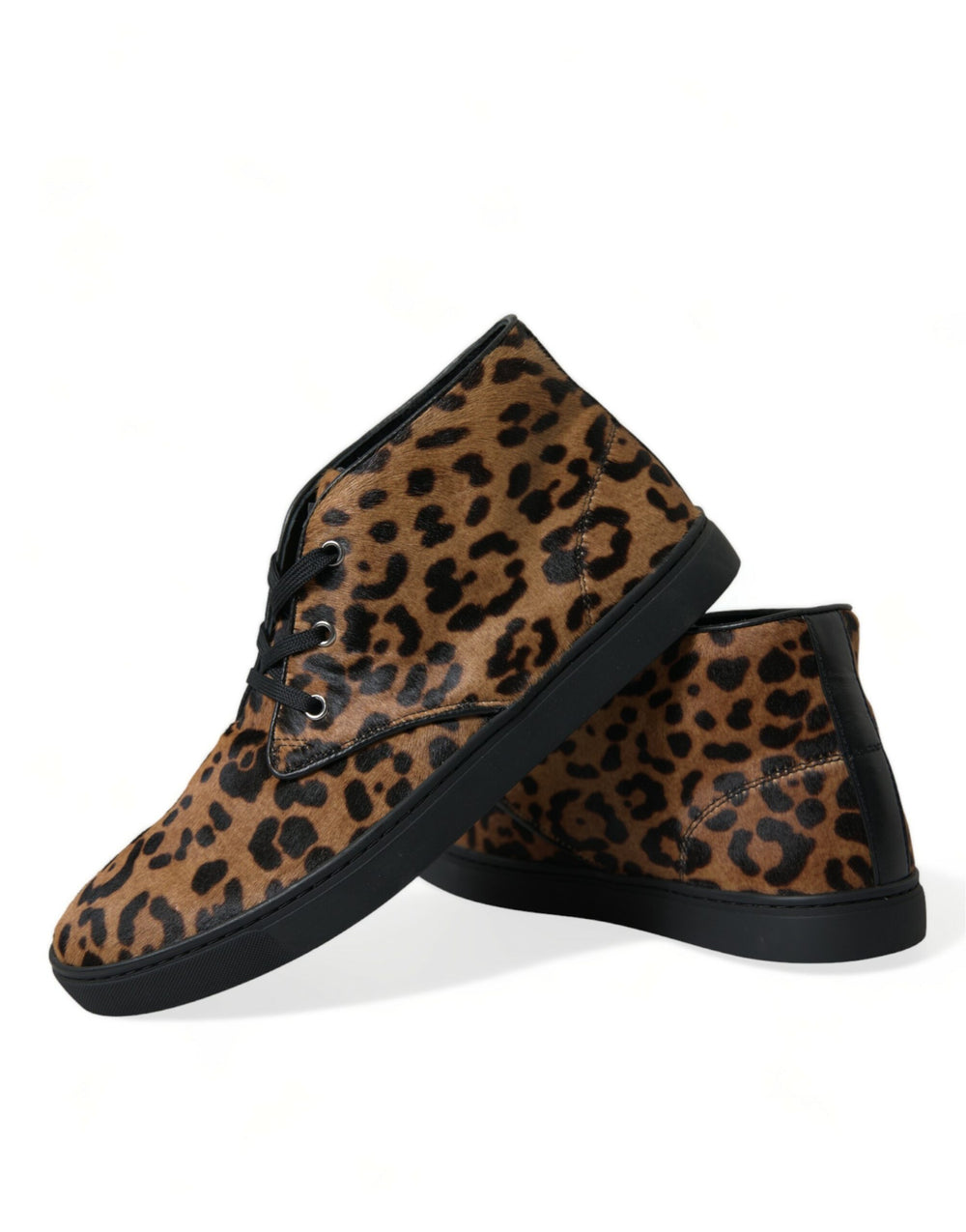 Dolce & Gabbana Pony Hair Sneakers in Brown Leopard