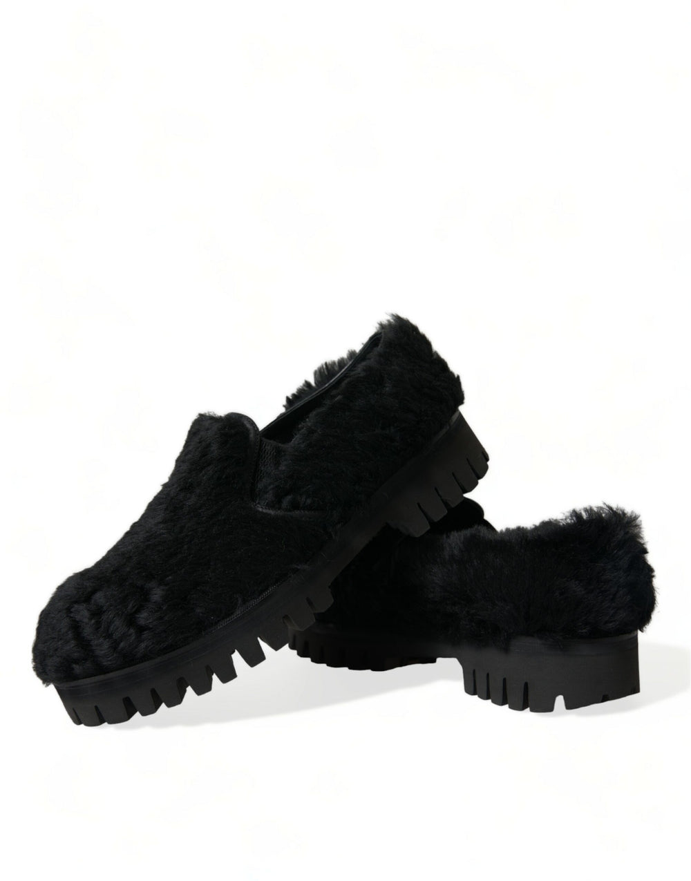 Dolce & Gabbana Lamb and Calf Leather Loafers in Black