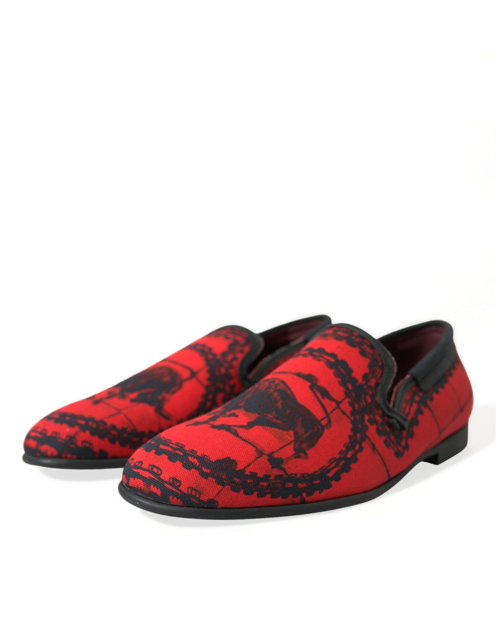 Dolce & Gabbana Torero Printed Loafers in Red and Black