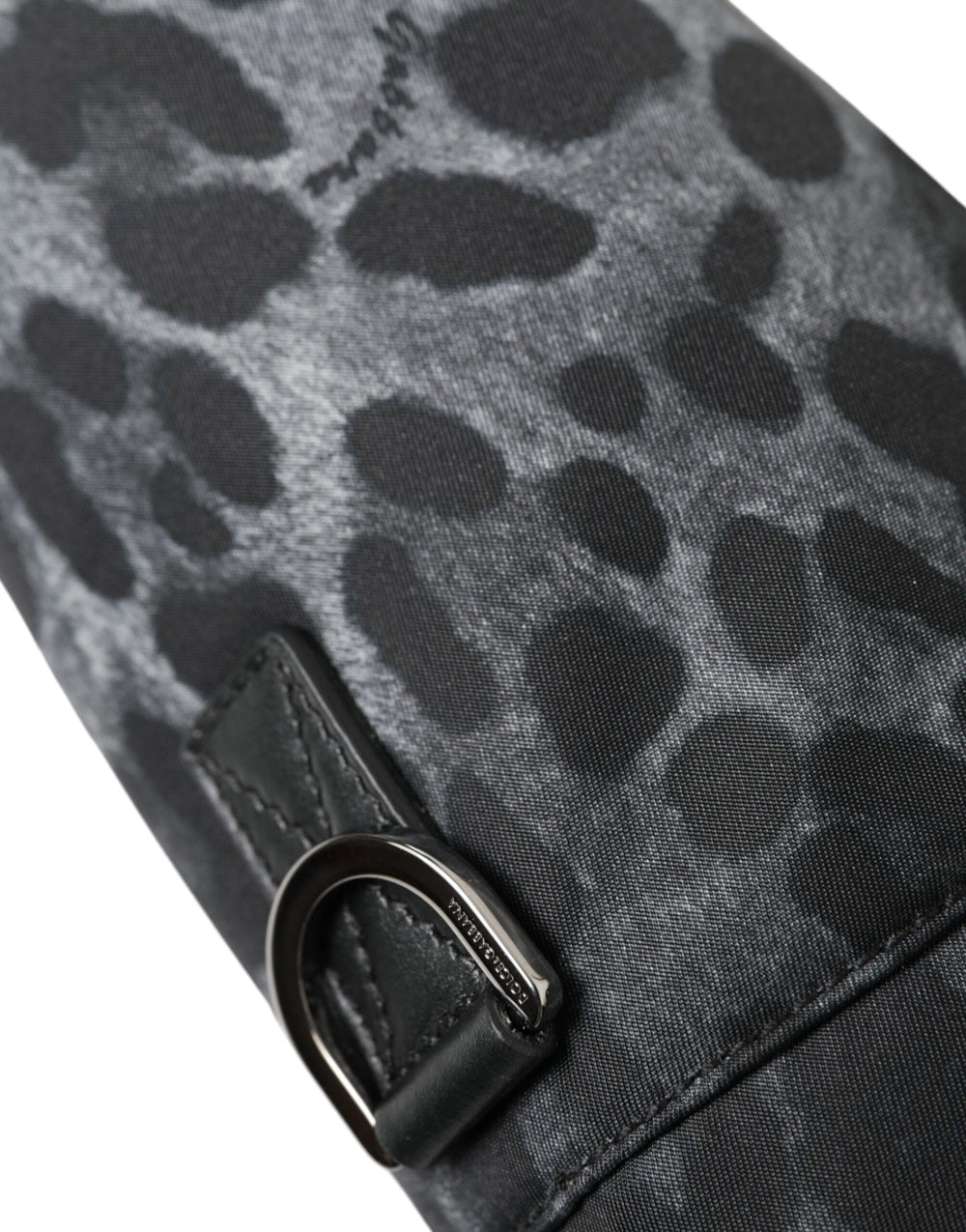 Dolce & Gabbana Leopard Print Bottle Cage Bag in Black