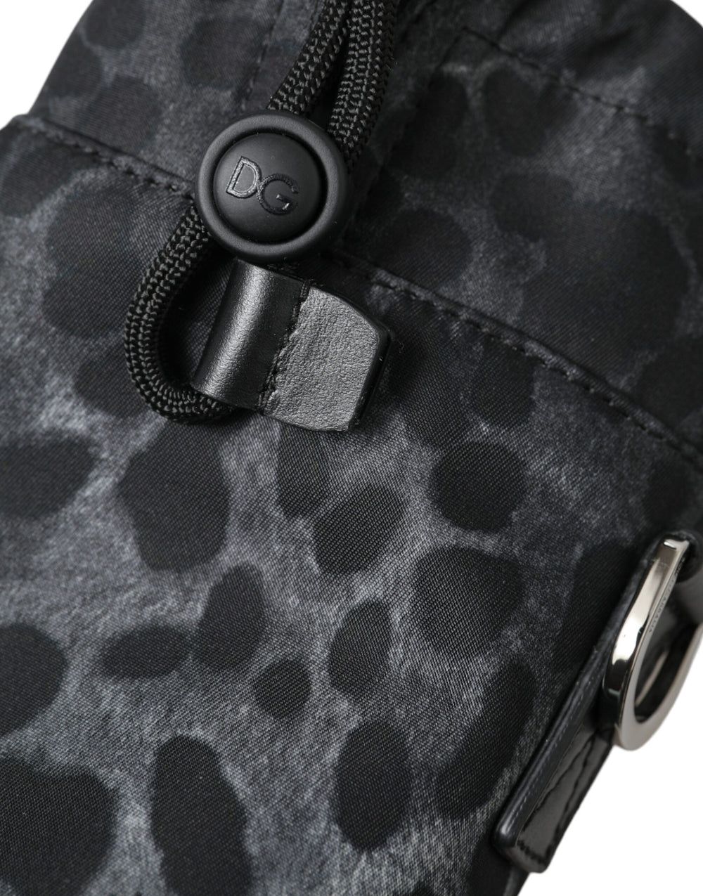 Dolce & Gabbana Leopard Print Bottle Cage Bag in Black