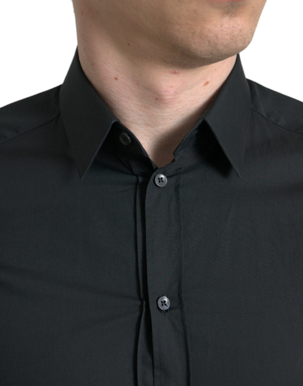 Dolce & Gabbana Cotton-Silk GOLD Dress Shirt in Black