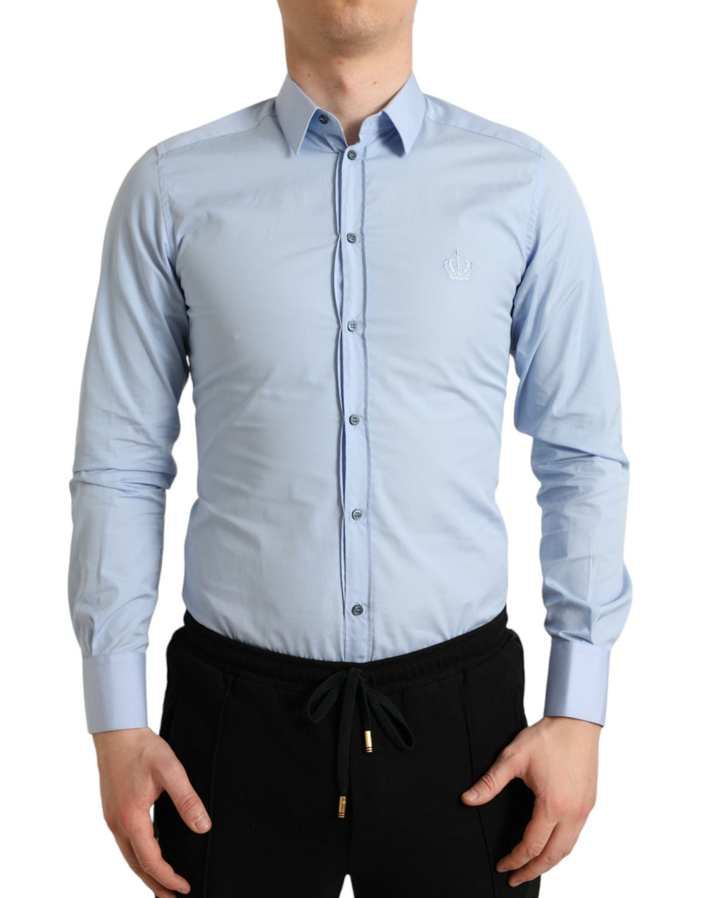Dolce & Gabbana Cotton Poplin Dress Shirt in Sky Blue