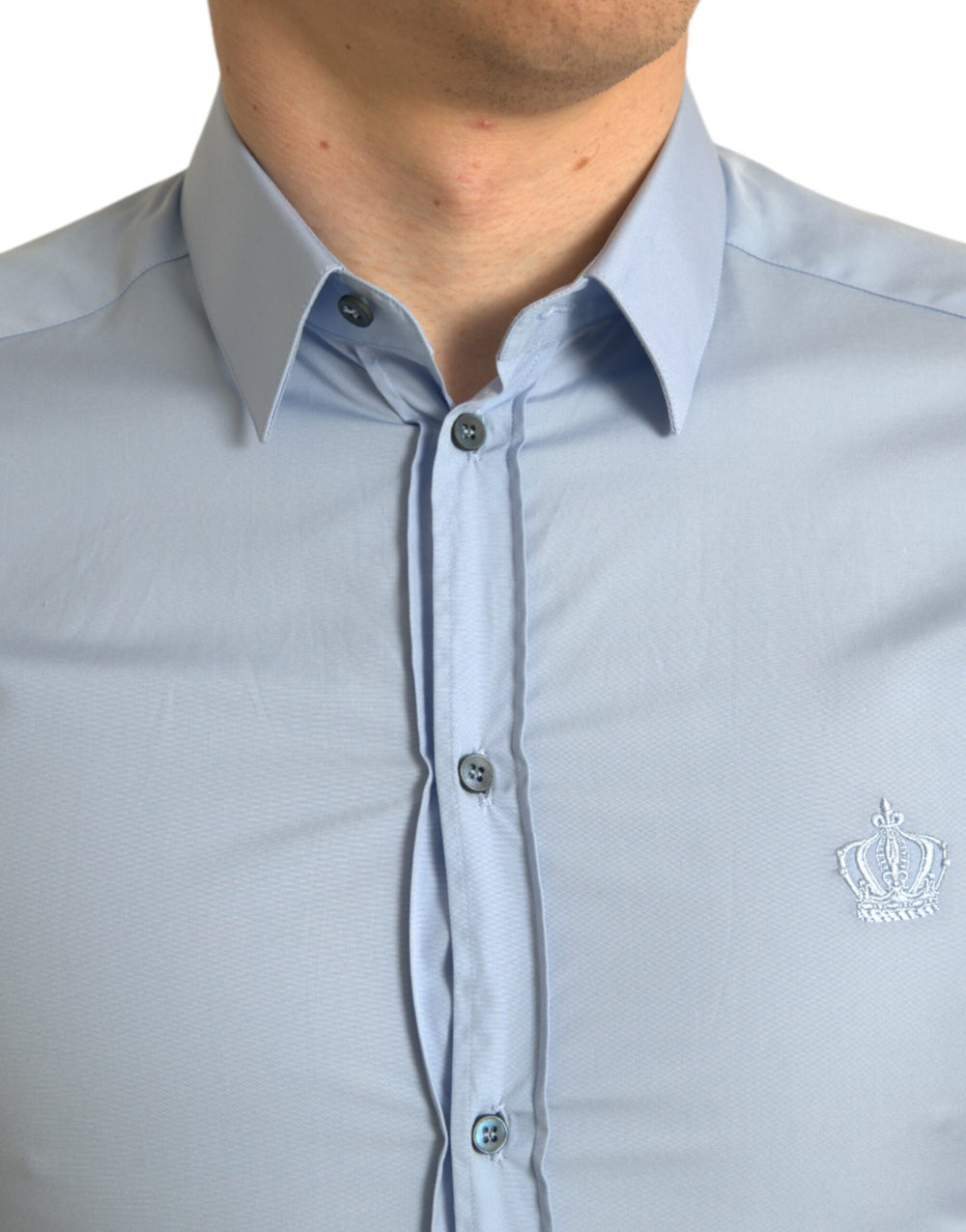 Dolce & Gabbana Cotton Poplin Dress Shirt in Sky Blue