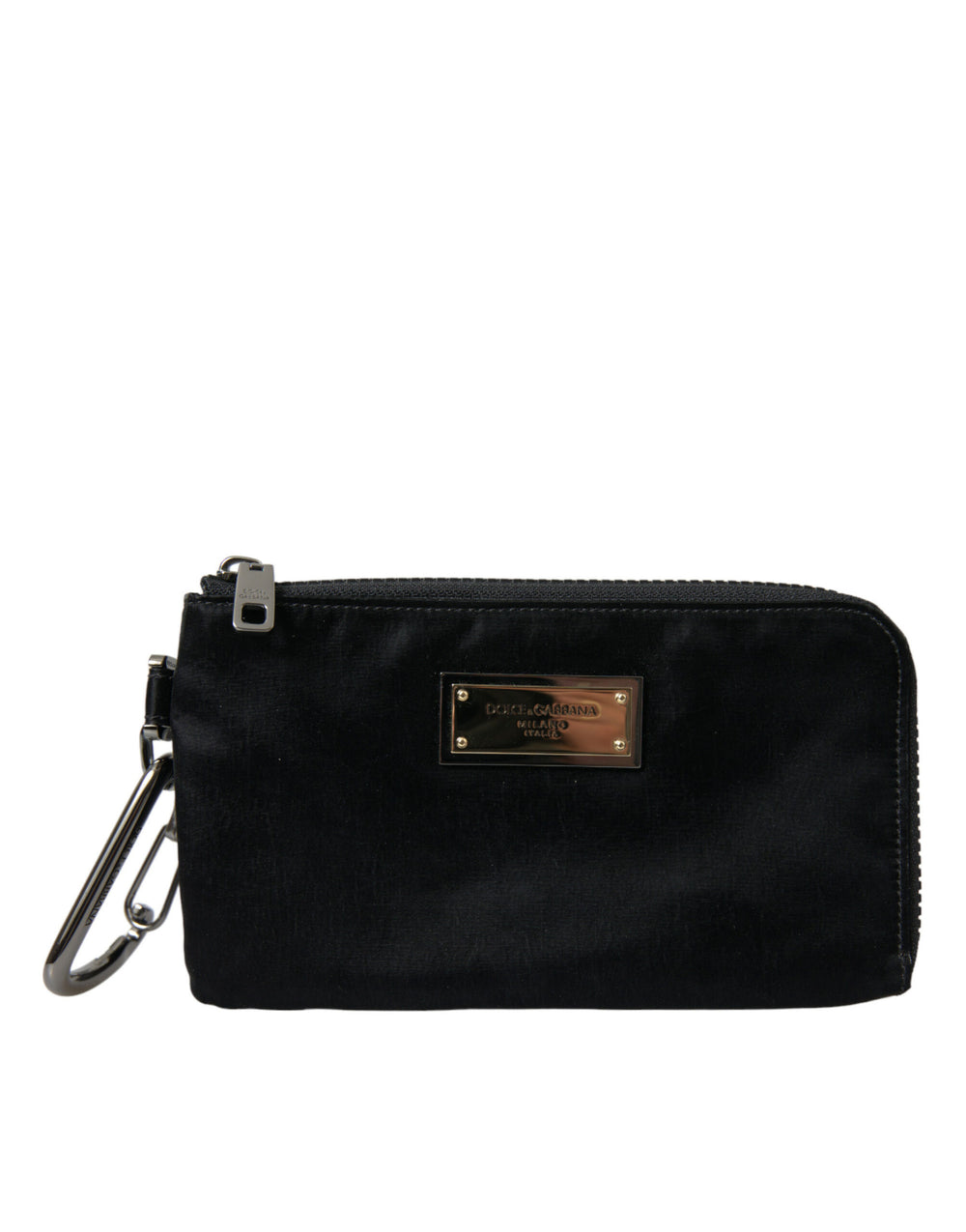 Dolce & Gabbana Nylon and Leather Keyring Pouch in Black