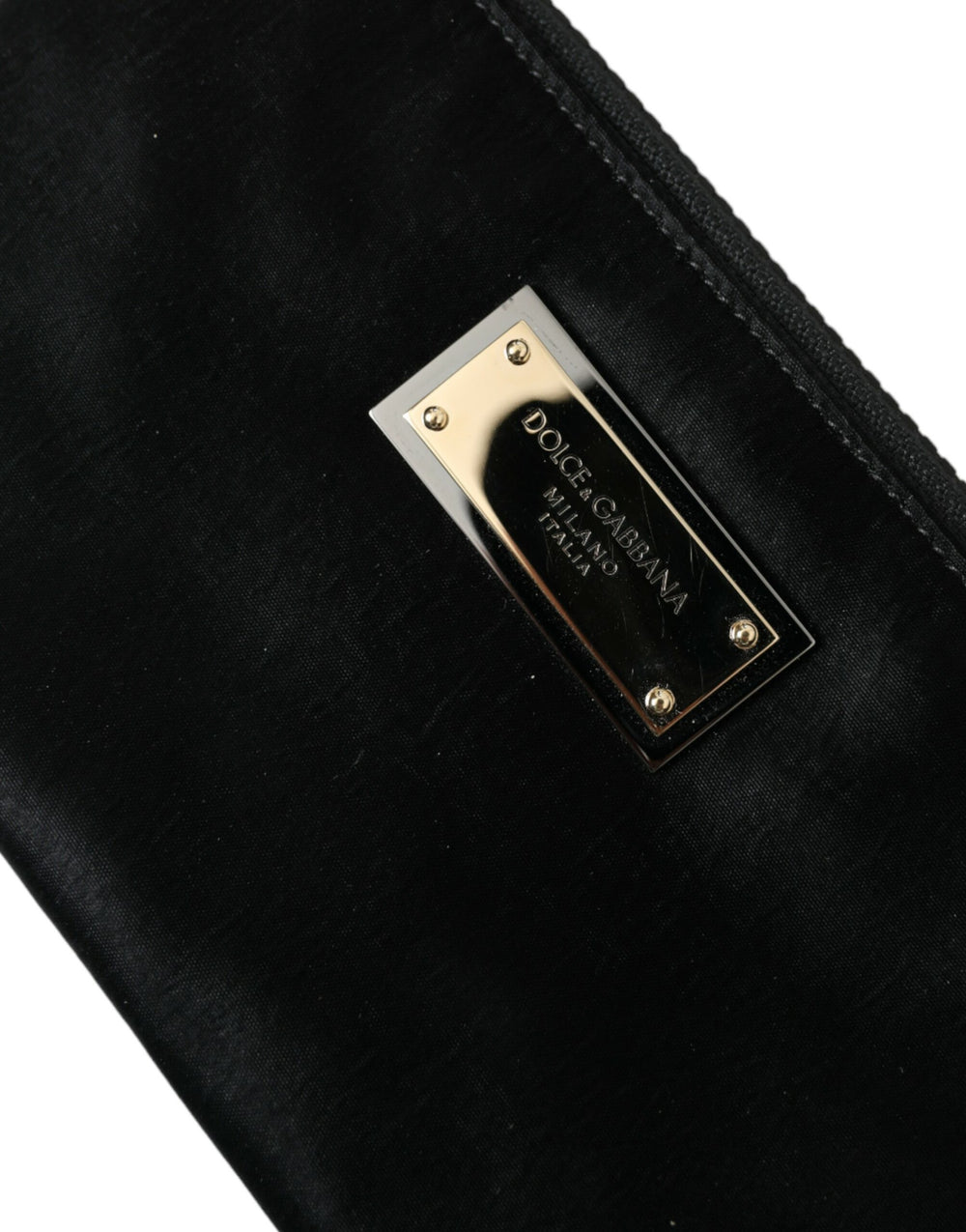 Dolce & Gabbana Nylon and Leather Keyring Pouch in Black