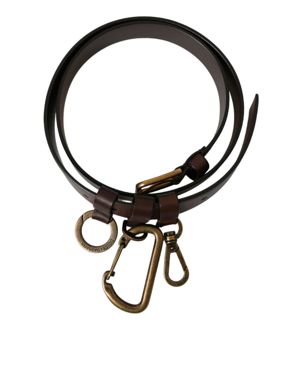 Dolce & Gabbana Calf Leather Belt in Brown