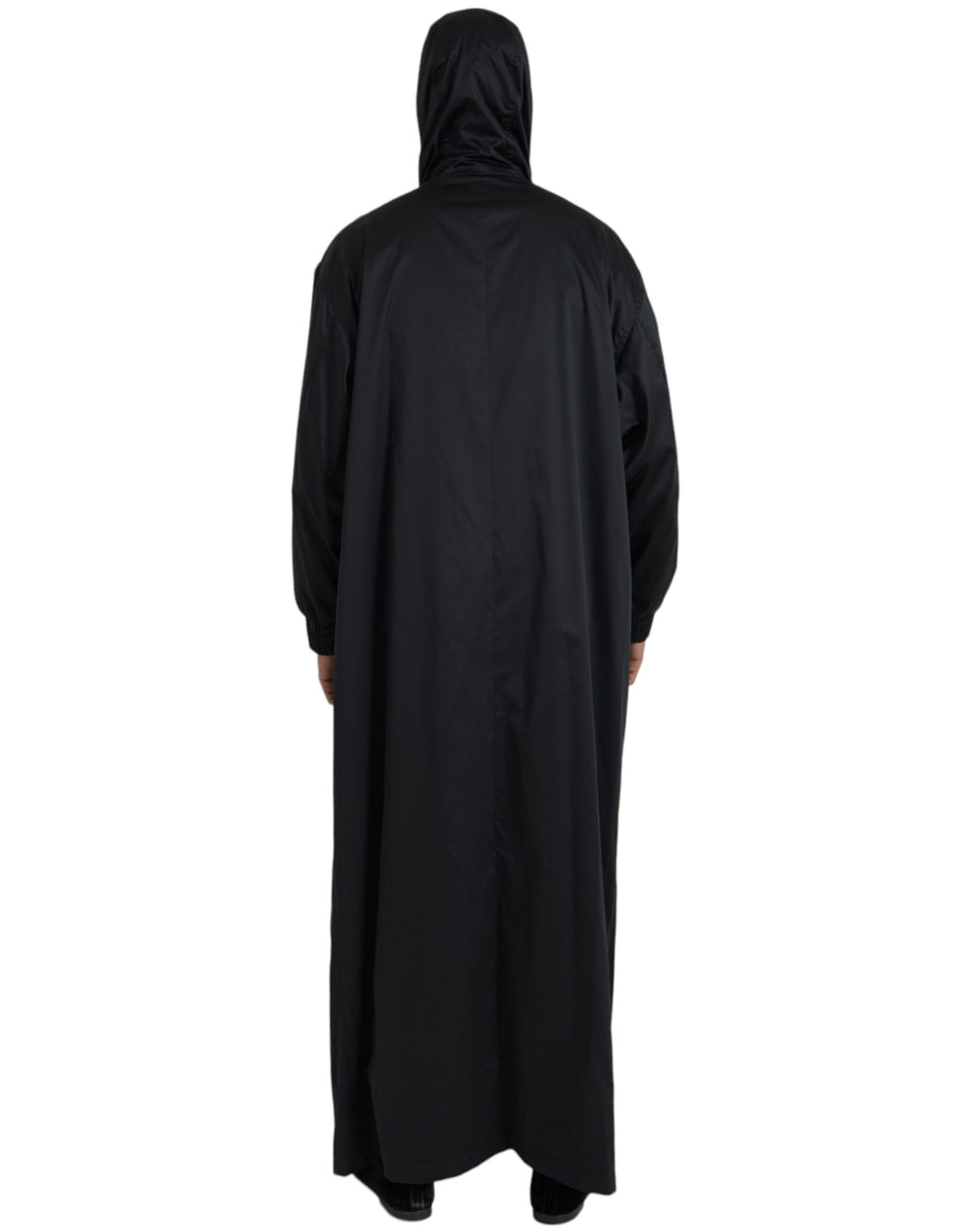 Dolce & Gabbana Hooded Long Windbreaker Jacket in Black
