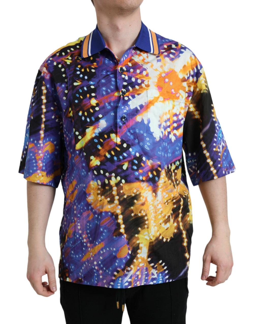 Multicolor Luminarie Print Cotton Casual Shirt mens luxury fashion - Mens Edit