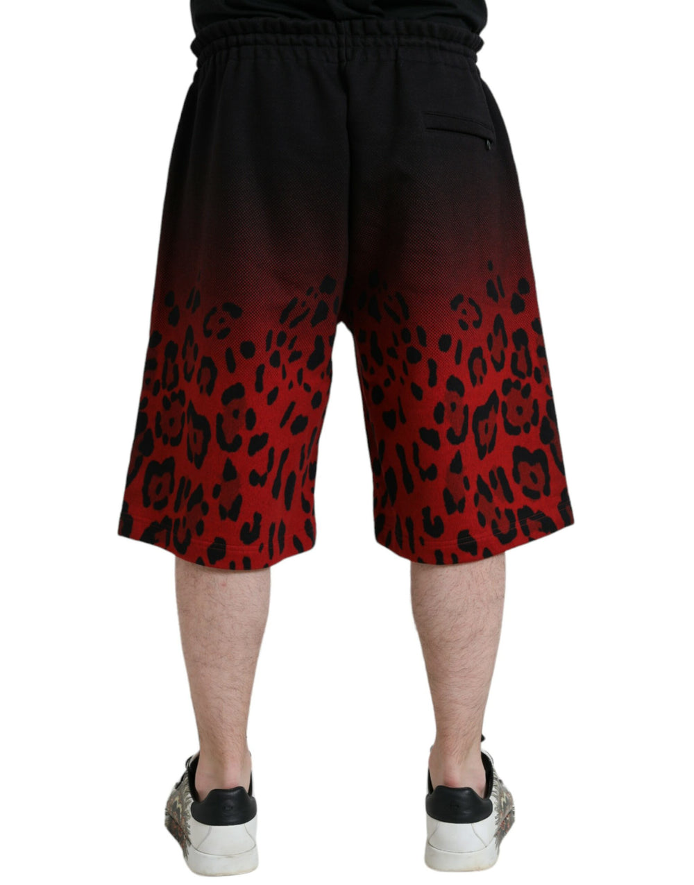 Dolce & Gabbana 100% Cotton Bermuda Shorts in Red Leopard Print