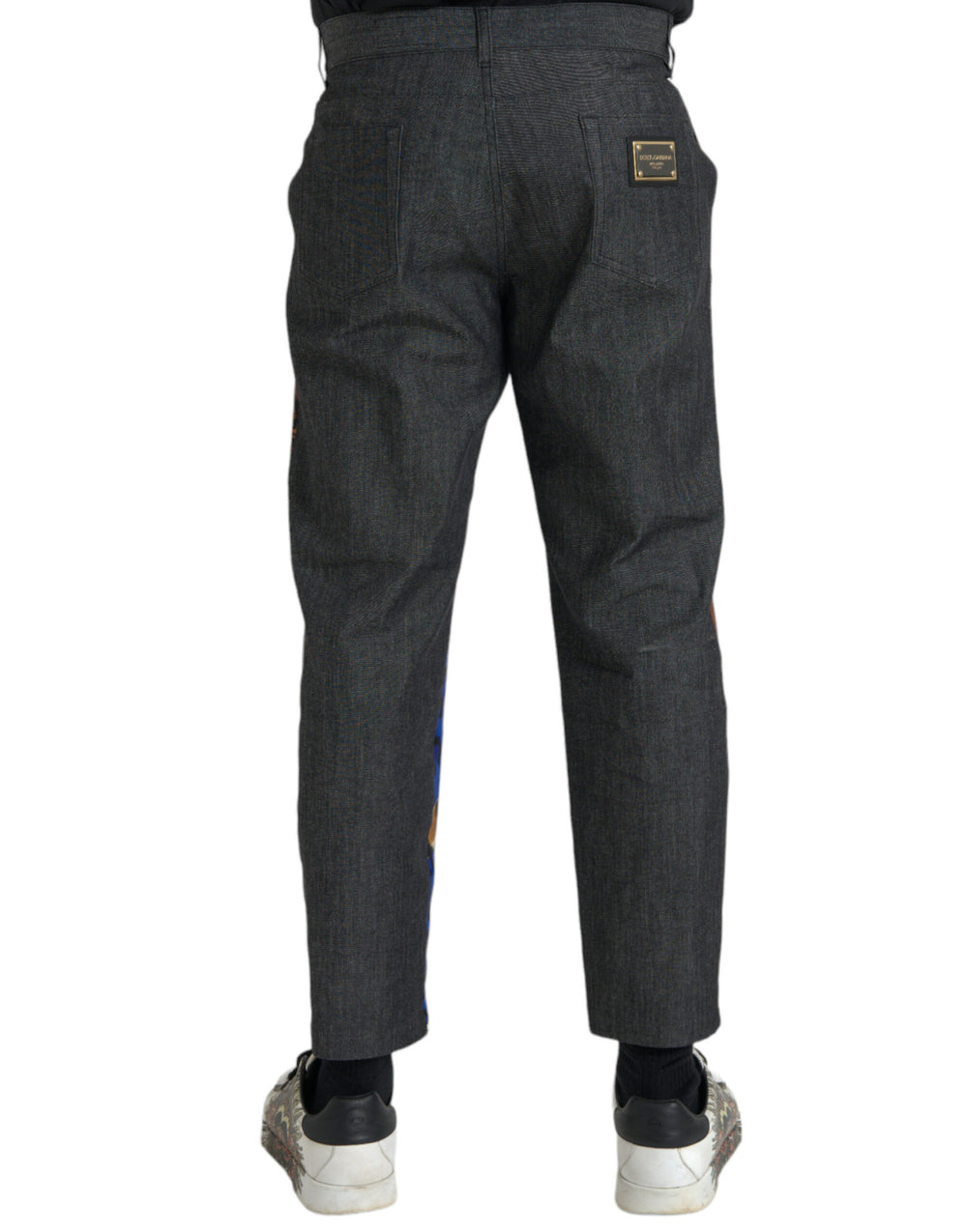 Dolce & Gabbana Cotton Silk Tapered Trousers in Multicolor
