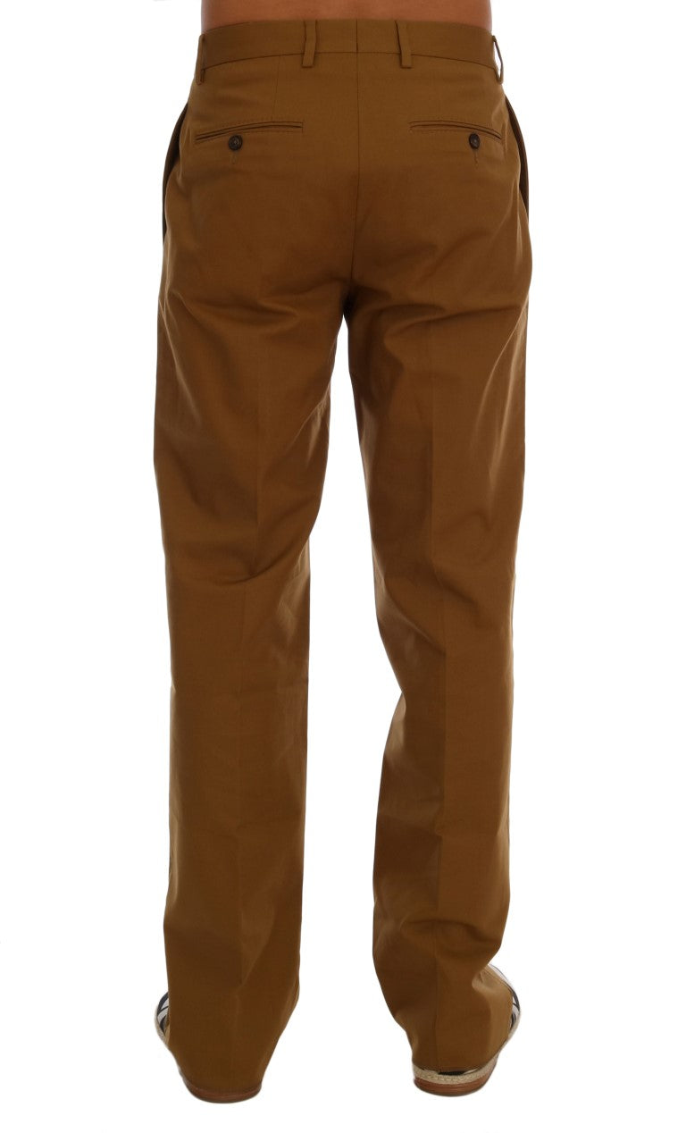Dolce & Gabbana Cotton Stretch Trousers in Brown