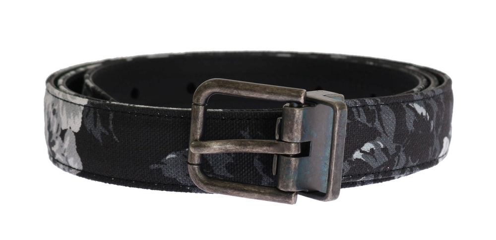 Black Cayman Linen Leather Belt mens luxury fashion - Mens Edit
