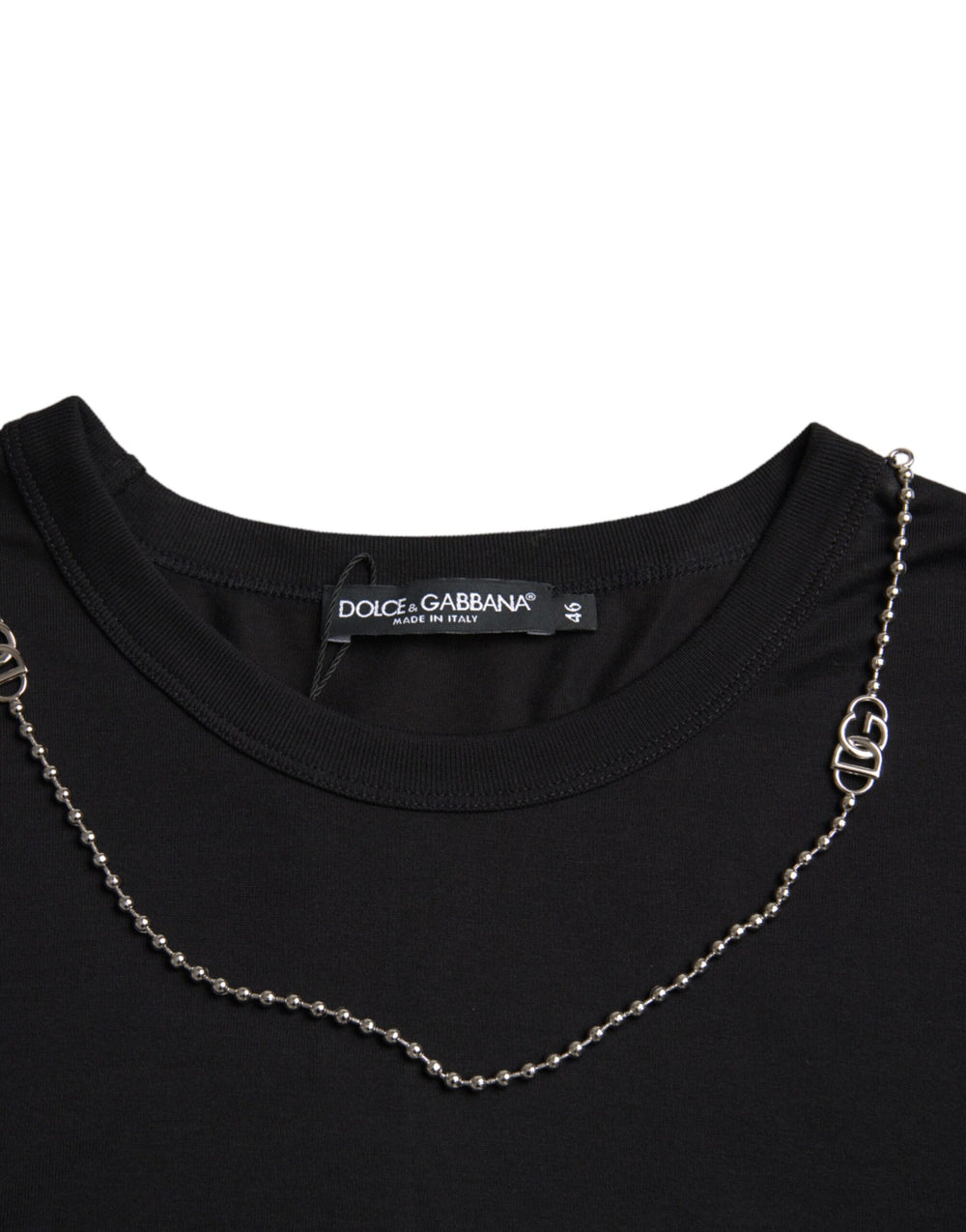 Dolce & Gabbana 100% Cotton Crew Neck T-Shirt in Black