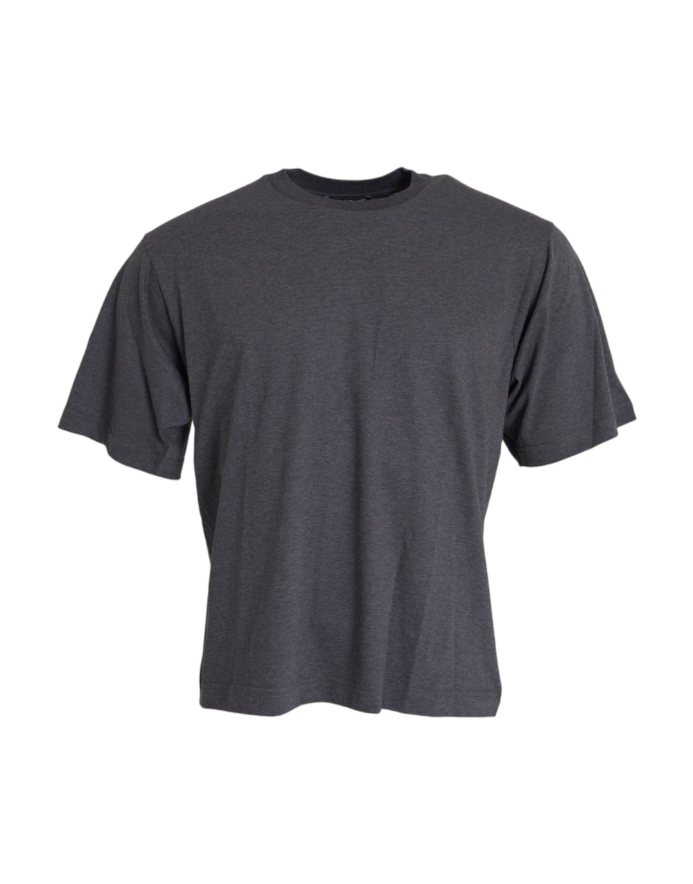 Gray Cotton Round Neck Short Sleeve T-shirt mens luxury fashion - Mens Edit