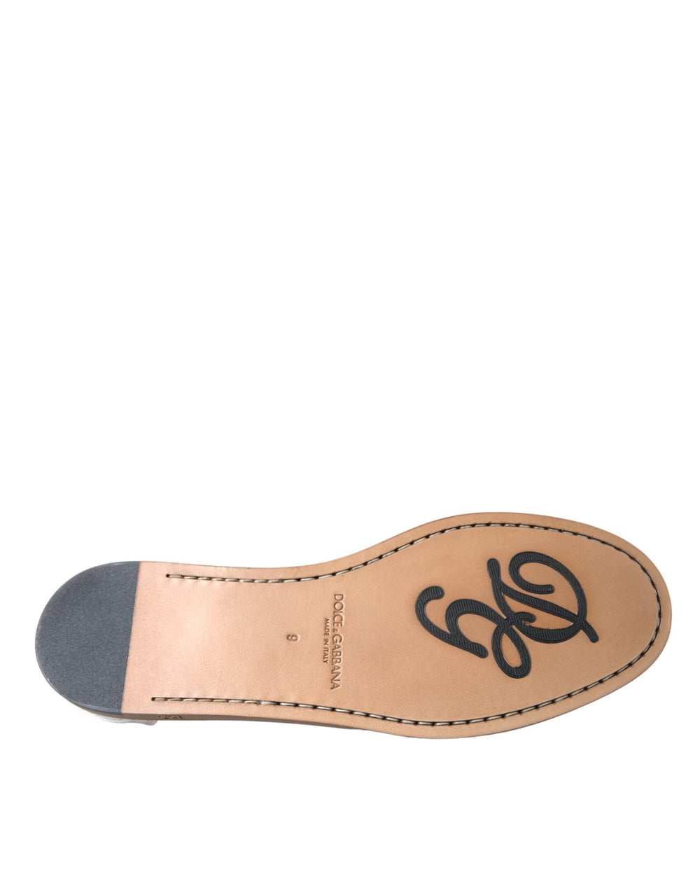 Dolce & Gabbana Leather Slip-On Loafers in Off-White