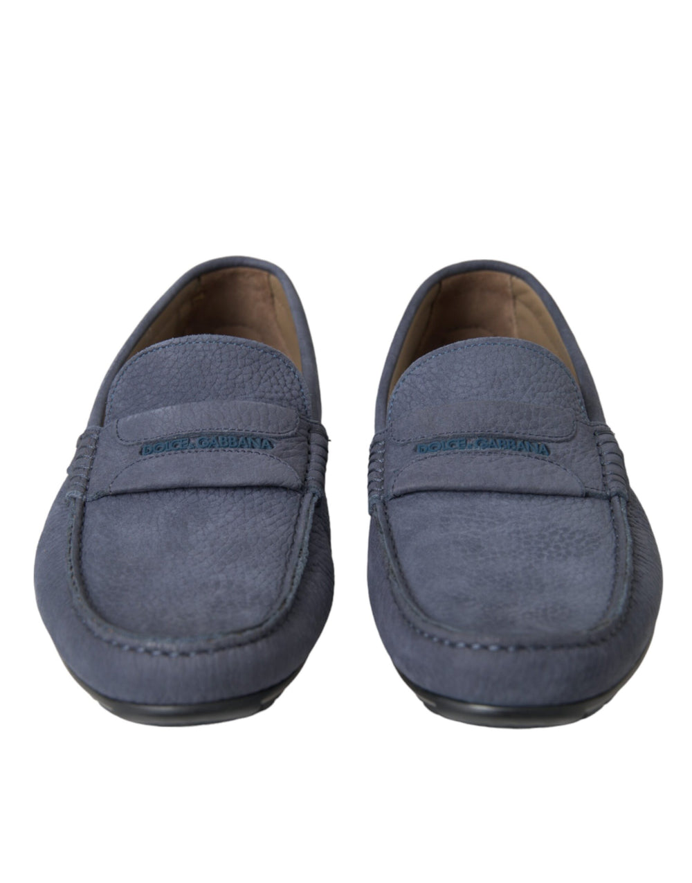 Dolce & Gabbana Calf Leather Loafers in Blue