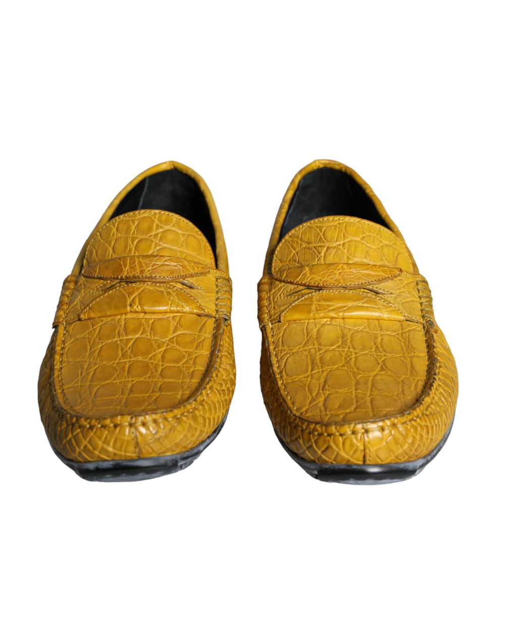 Dolce & Gabbana Caiman Leather Loafers in Yellow