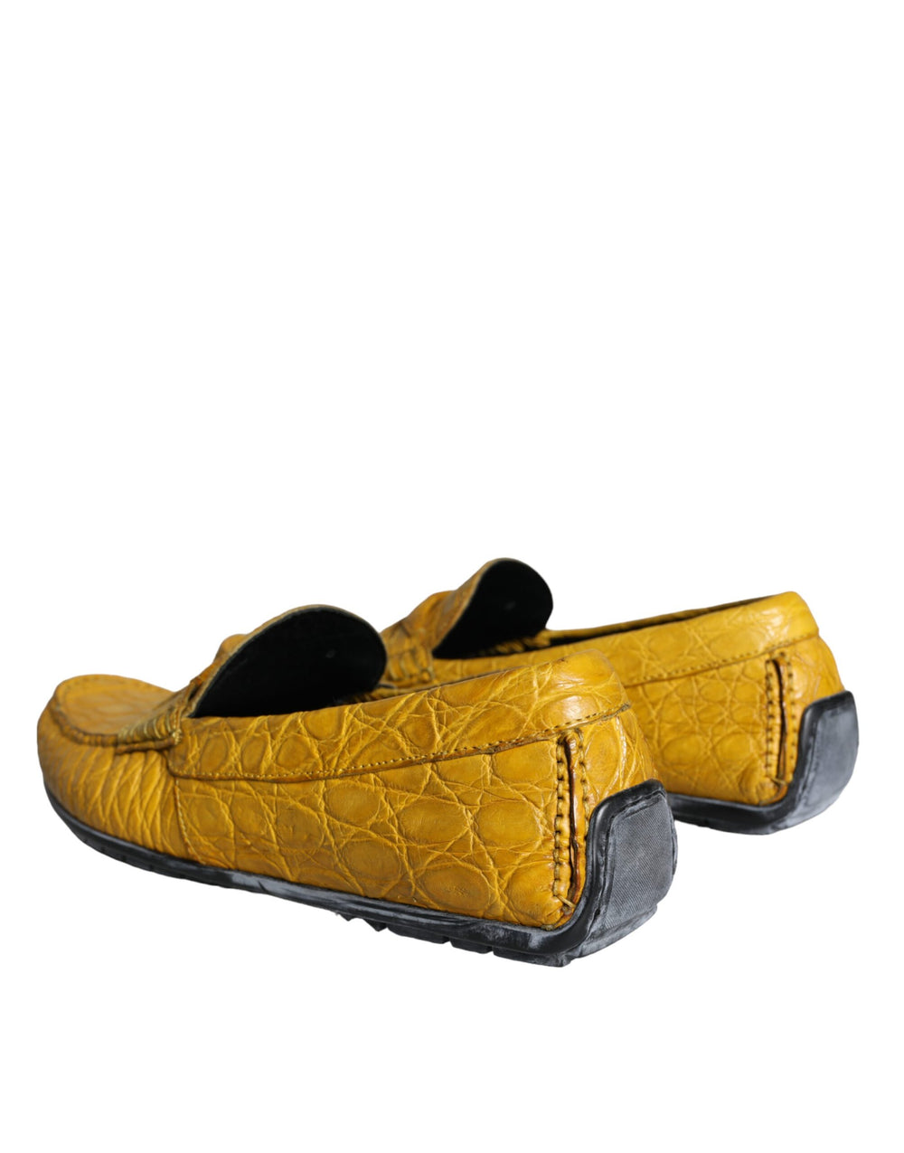 Dolce & Gabbana Caiman Leather Loafers in Yellow