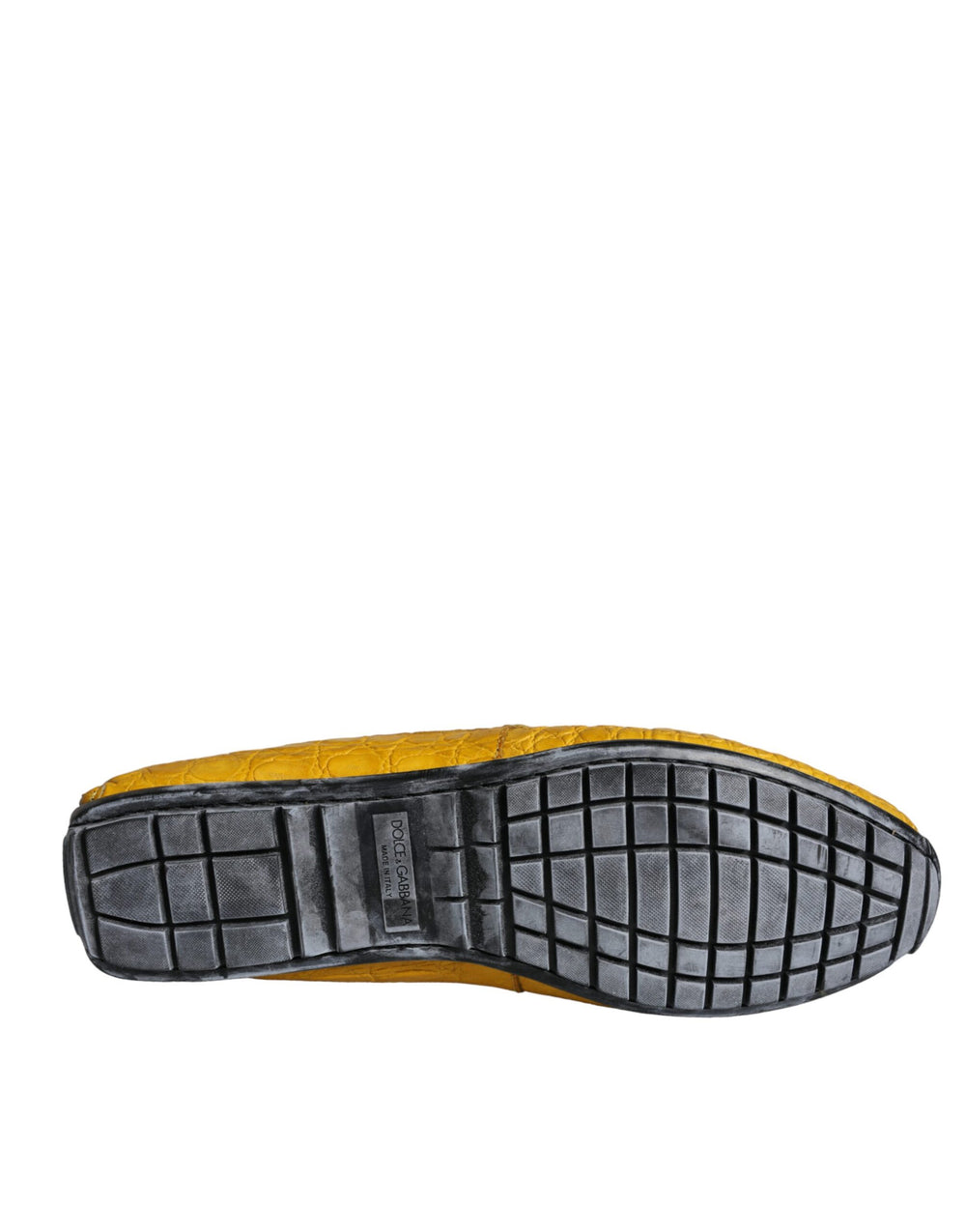 Dolce & Gabbana Caiman Leather Loafers in Yellow
