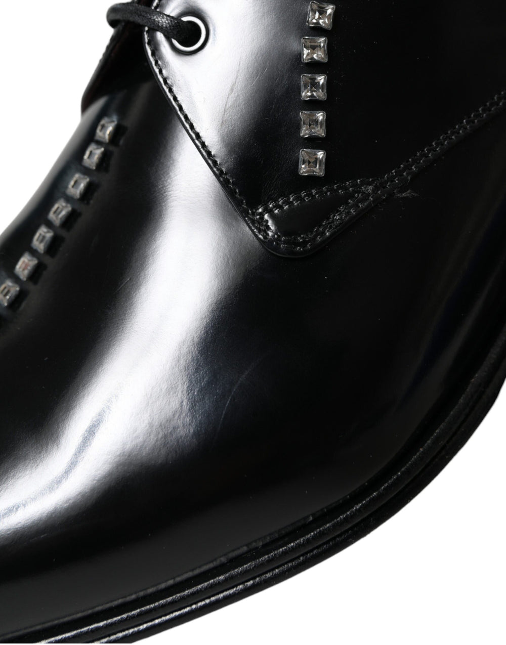 Black Leather Crystal Dress Formal Shoes mens luxury fashion - Mens Edit