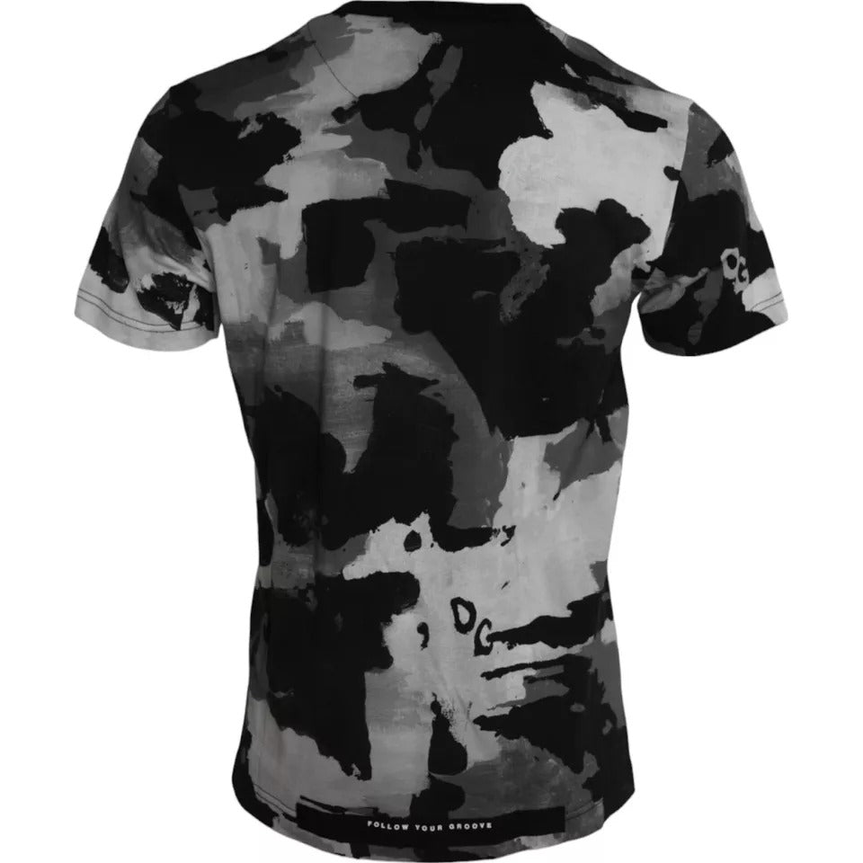 Dolce & Gabbana Cotton Camouflage T-shirt in Black and White