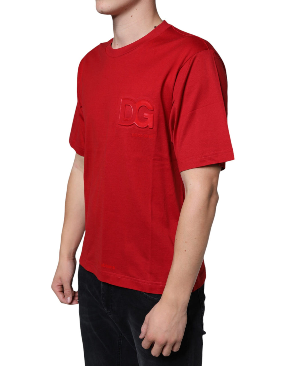 Dolce & Gabbana 100% Cotton Crew Neck T-Shirt in Red