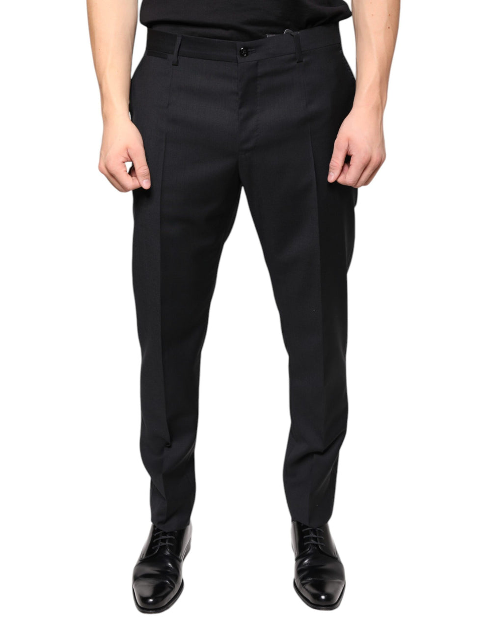 Black Wool Skinny Men Dress Pants mens luxury fashion - Mens Edit