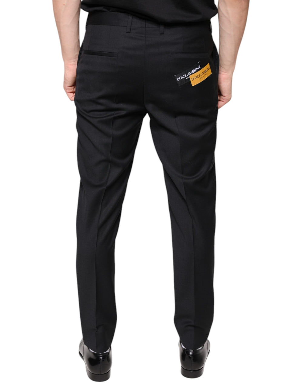 Dolce & Gabbana Virgin Wool Skinny Dress Trousers in Black