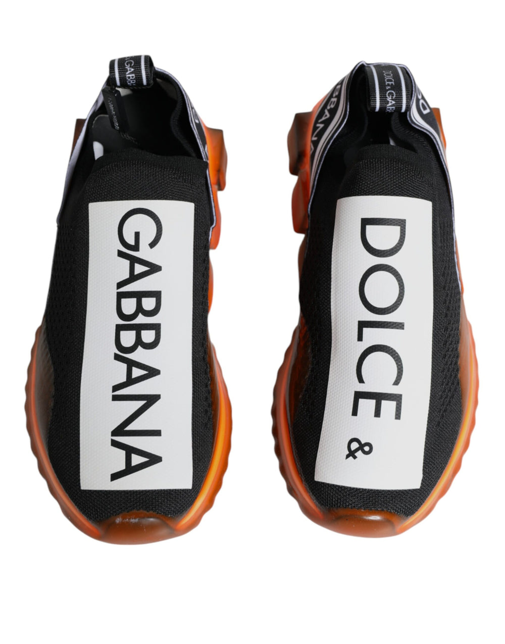 Dolce & Gabbana Sorrento Slip-On Sneakers in Black and Orange