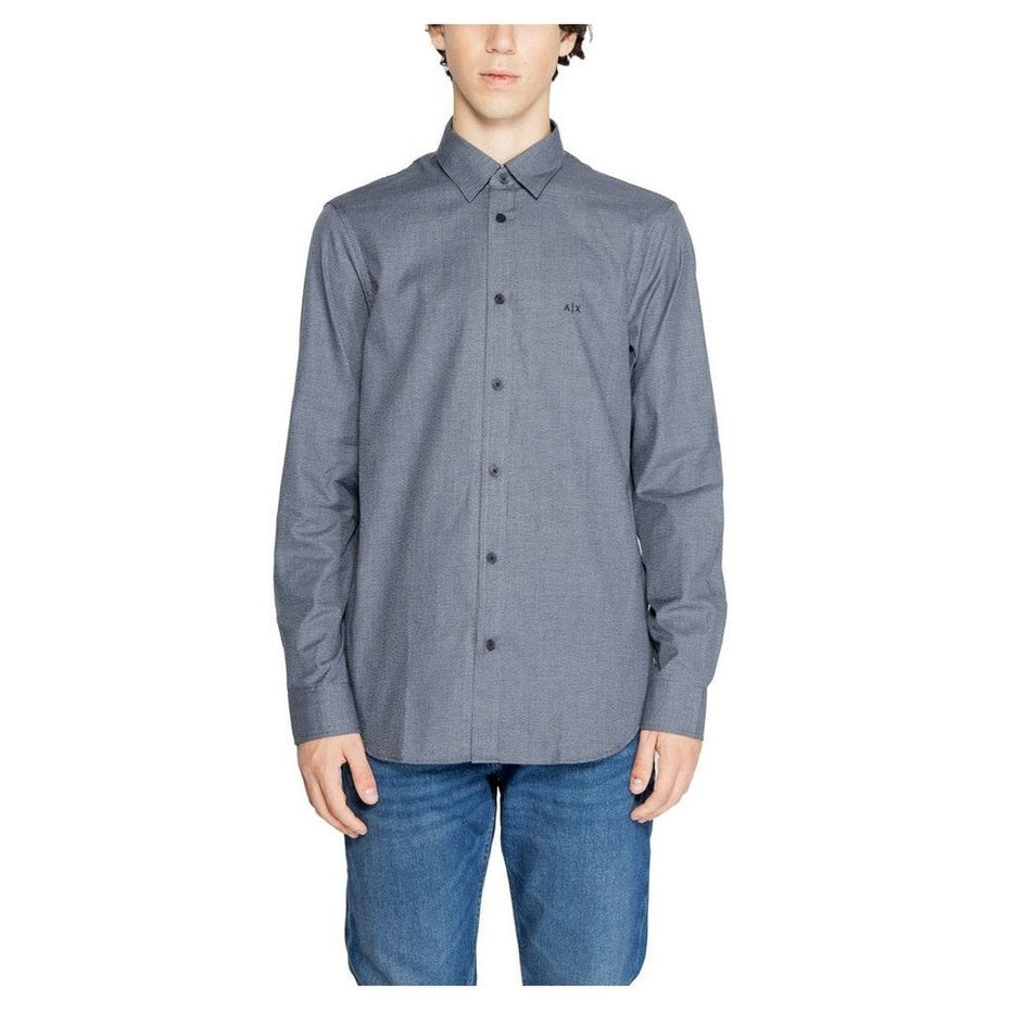 Armani Exchange Blue Cotton Men's Dress Shirt - Designer | Mens Edit
