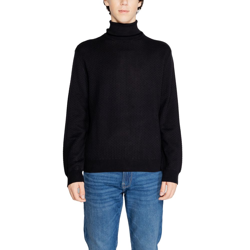 Armani Exchange Cotton Blend Turtleneck in Black
