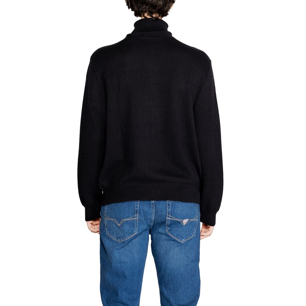 Armani Exchange Cotton Blend Turtleneck in Black