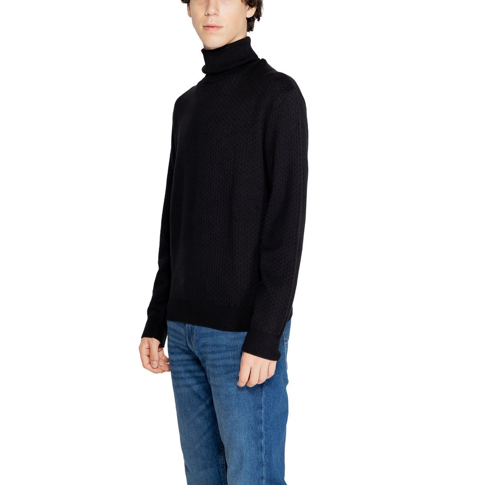 Armani Exchange Cotton Blend Turtleneck in Black
