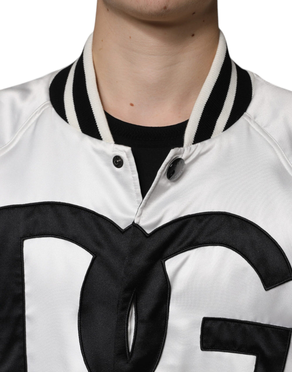 Dolce & Gabbana Polyester Bomber Jacket in White