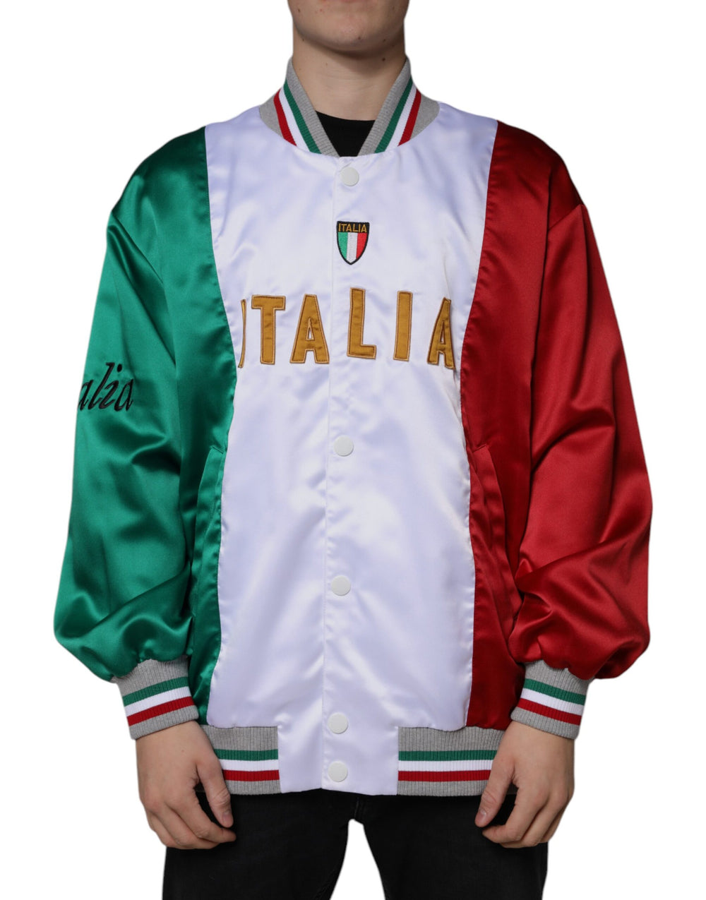 Dolce & Gabbana Multicolor Italia Bomber Jacket