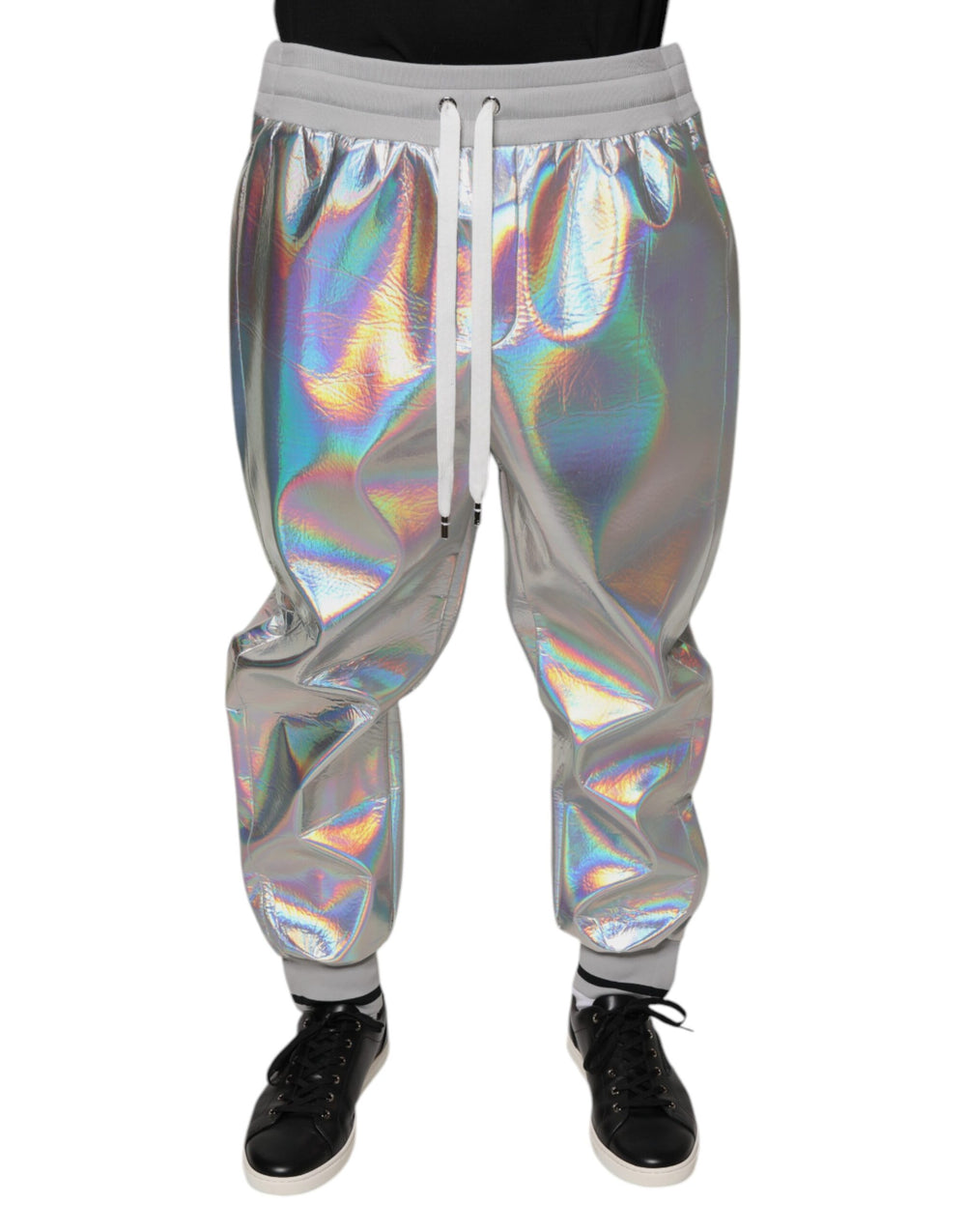 Dolce & Gabbana Iridescent Jogger Sweatpants in Silver