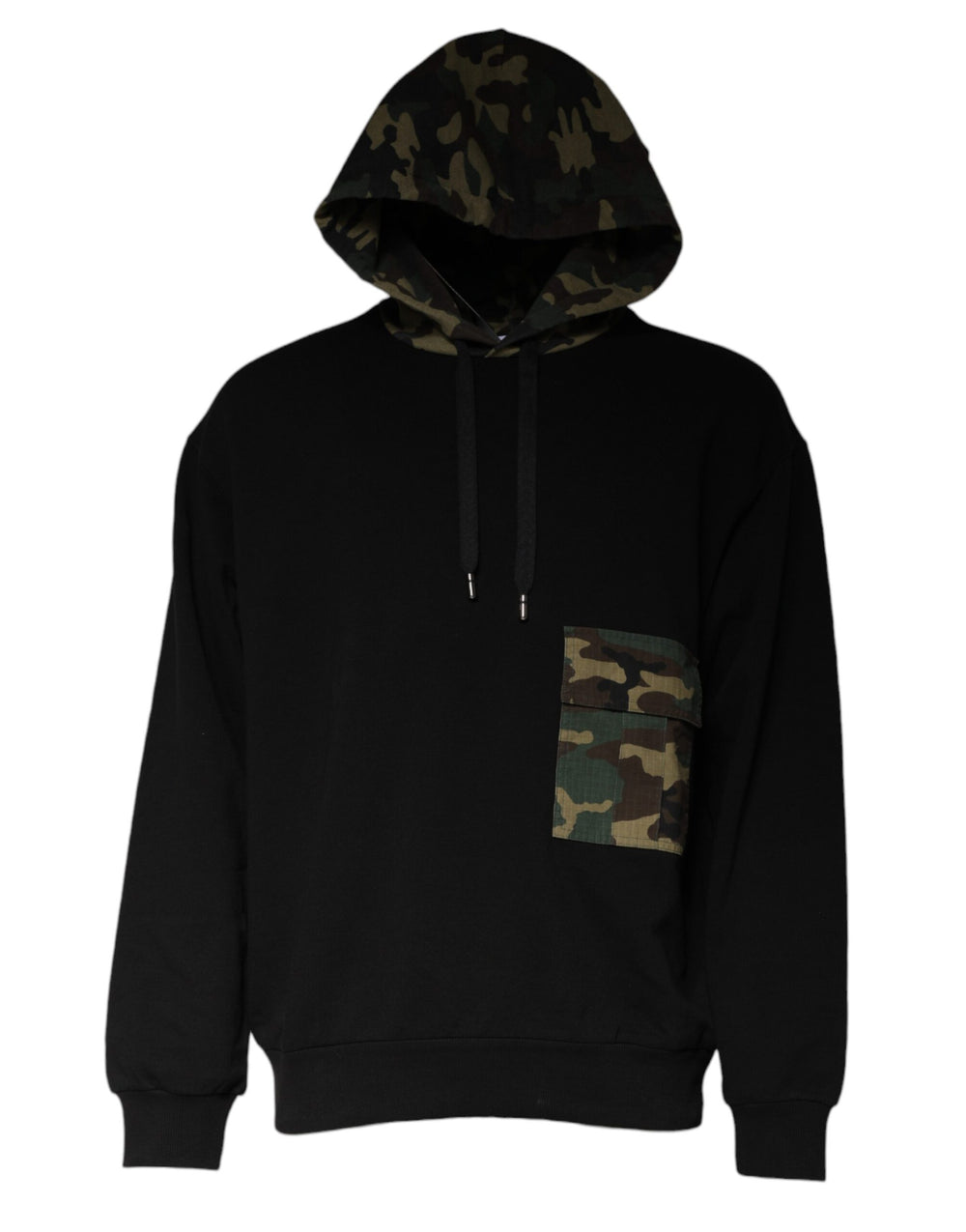 Dolce & Gabbana 100% Cotton Hooded Sweatshirt in Black