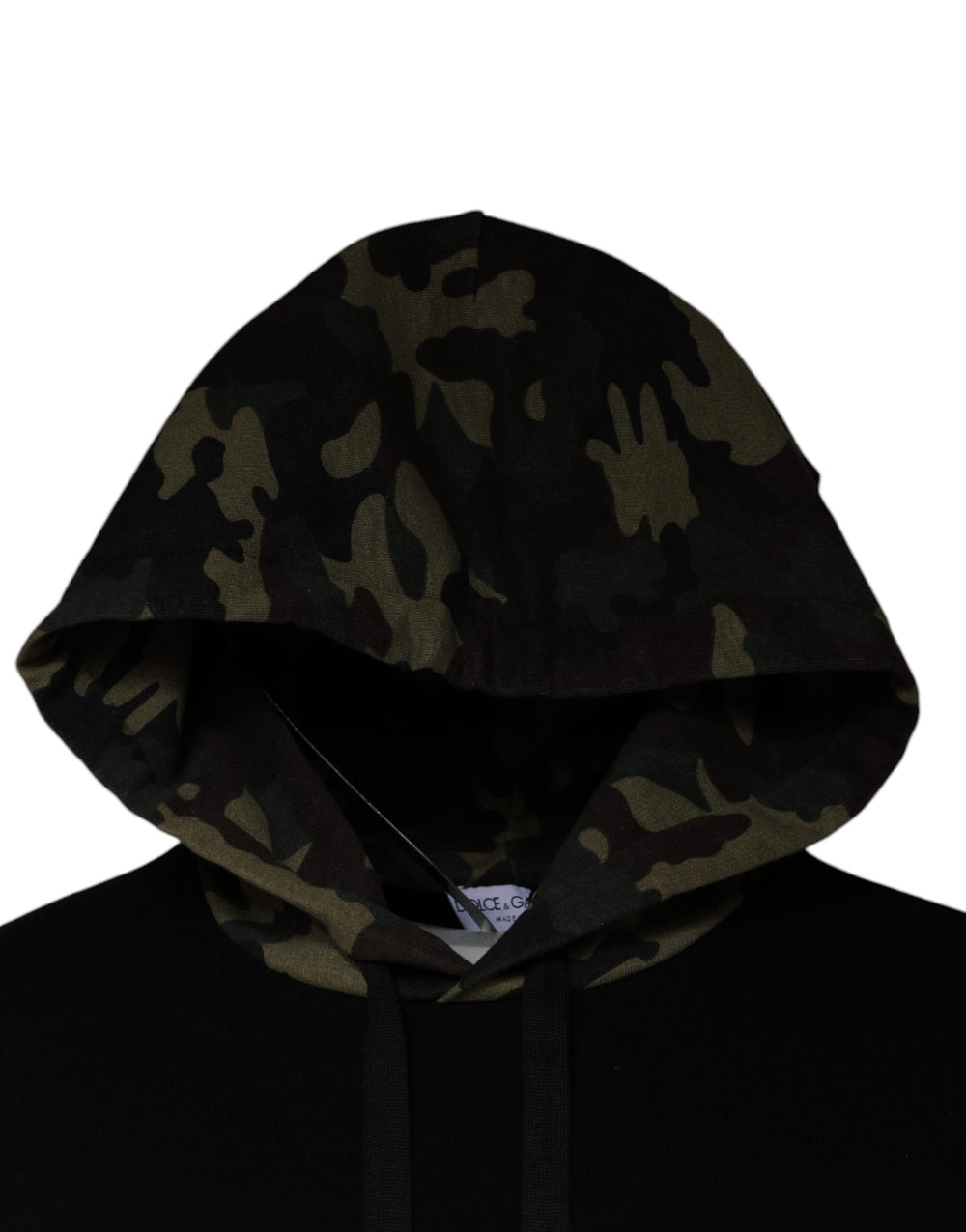 Dolce & Gabbana Cotton Blend Hooded Sweatshirt in Black Camouflage