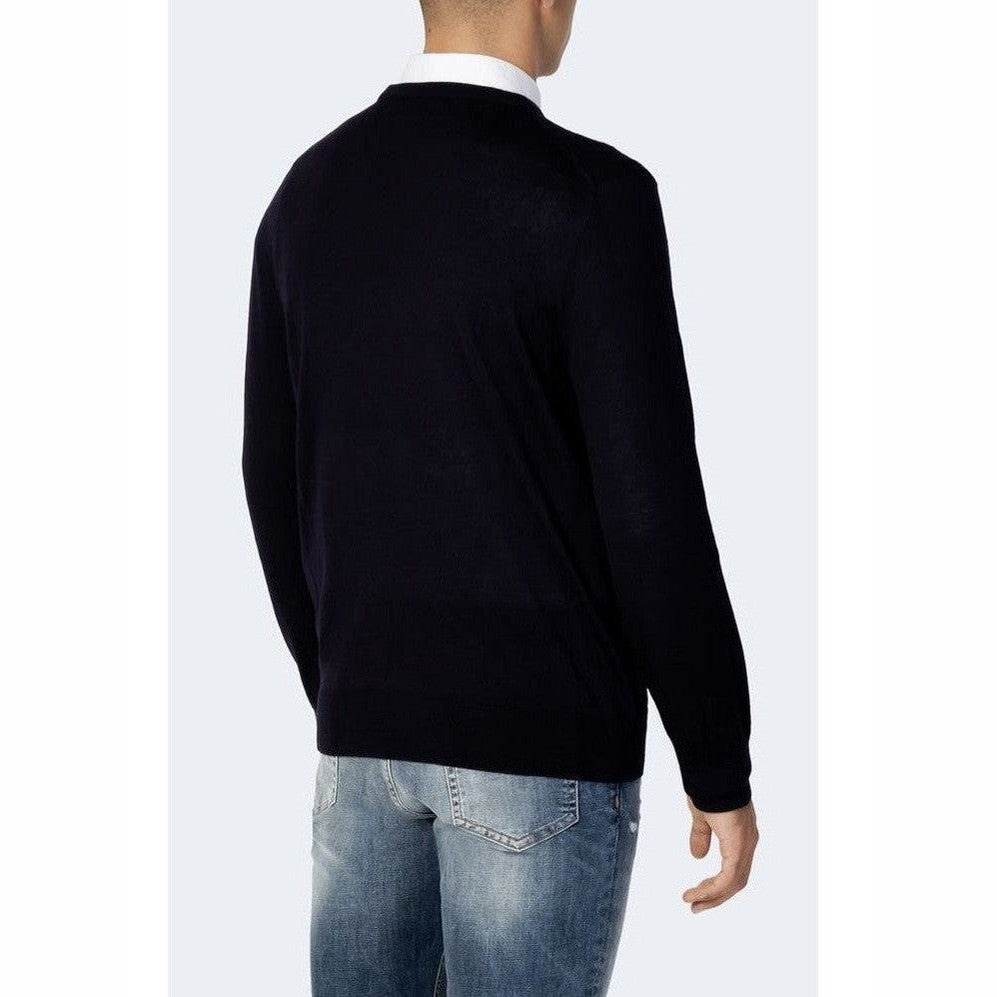 Armani Exchange Wool V-Neck Sweater in Blue