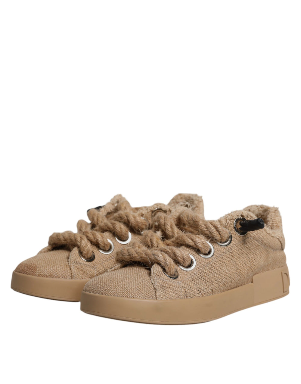 Dolce & Gabbana Jute Low-Top Sneakers in Brown