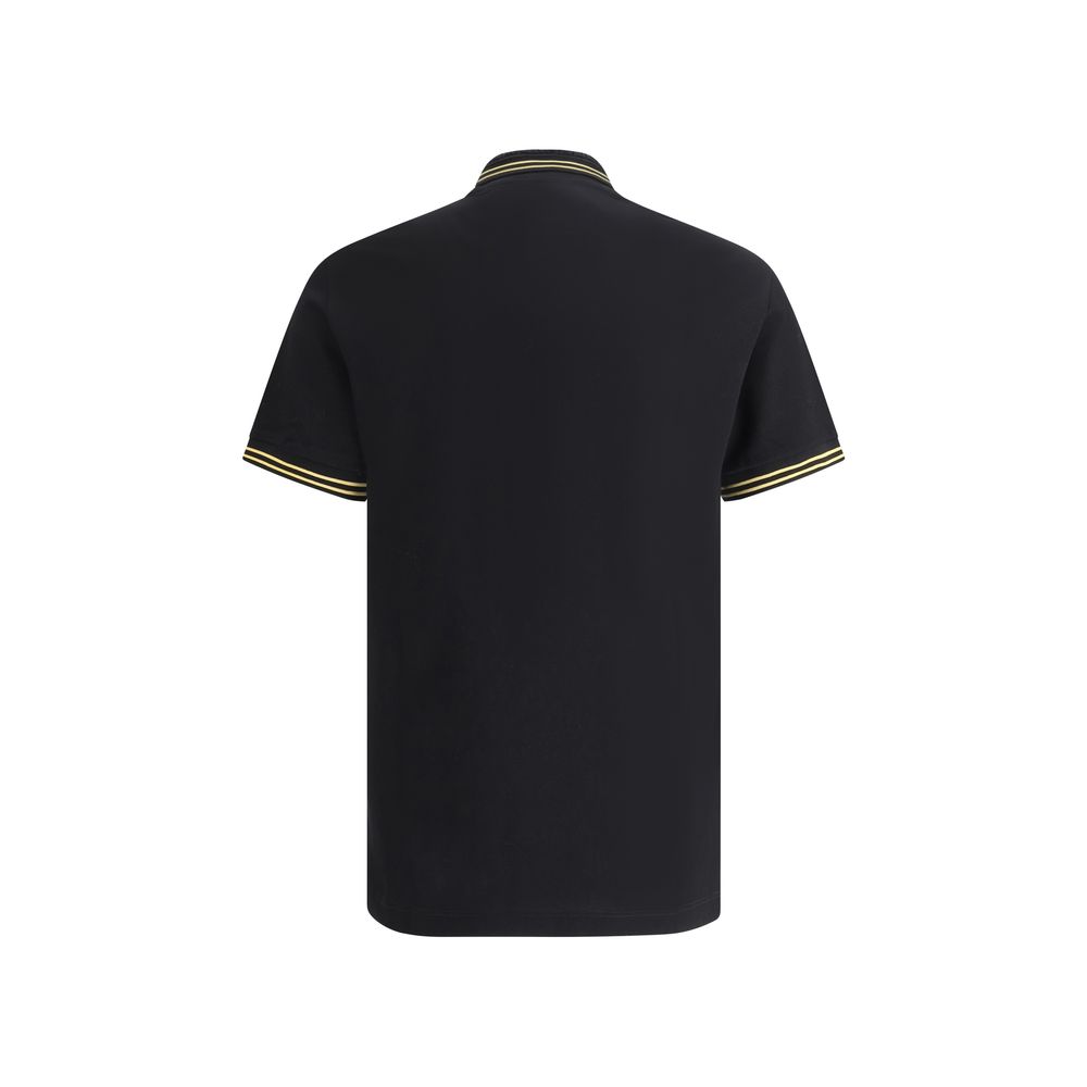 Versace Βαμβακερό Polo σε Μαύρο