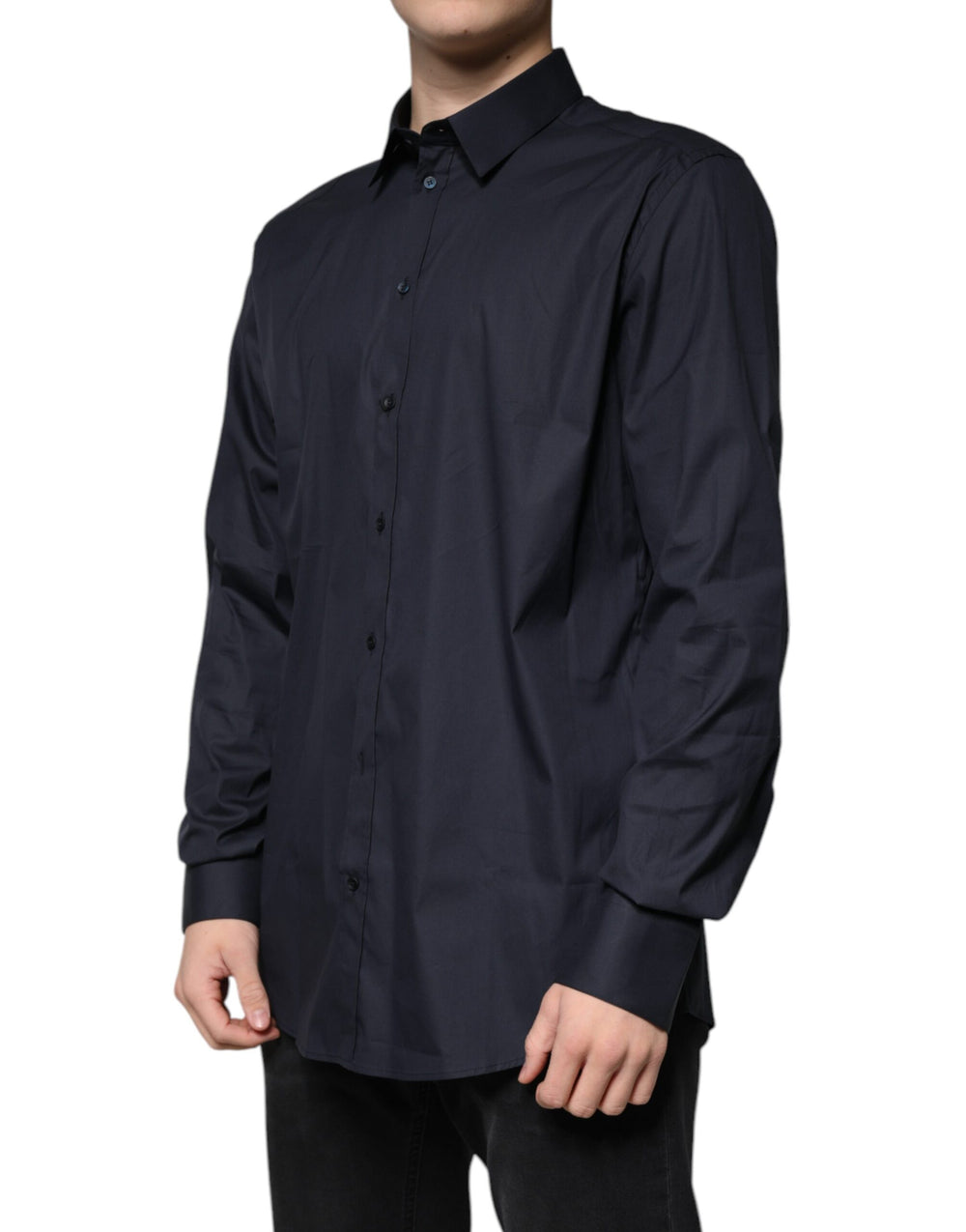 Dolce & Gabbana GOLD Cotton Blend Dress Shirt in Black