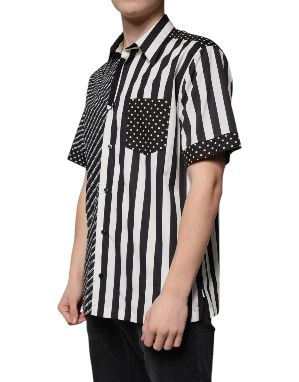 Dolce & Gabbana 100% Cotton Striped Shirt in Black and White