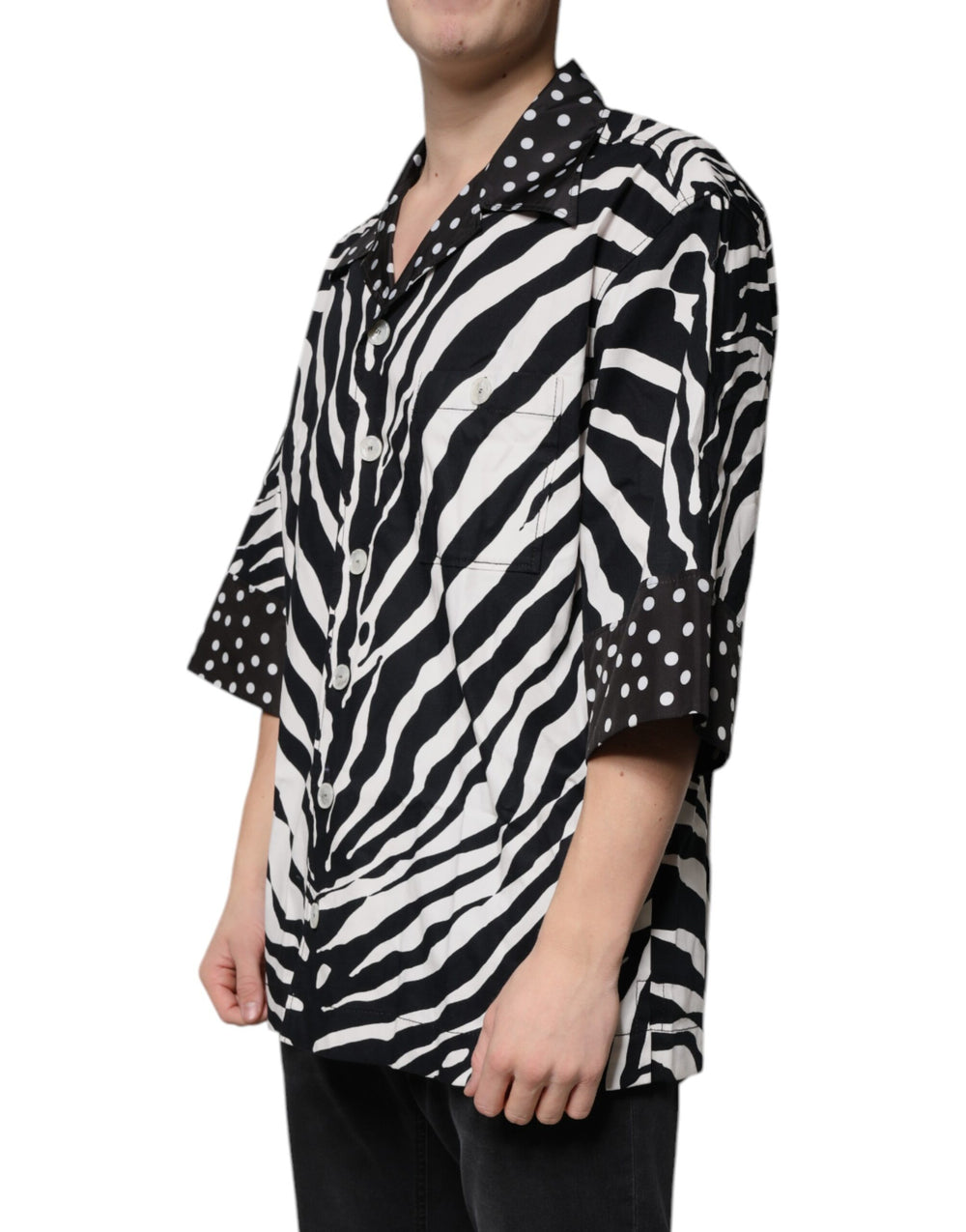 Dolce & Gabbana Zebra-Print Oversized Shirt in Black and White
