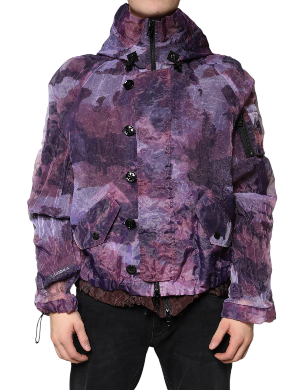 Dolce & Gabbana Nylon Blouson Jacket in Purple Camouflage