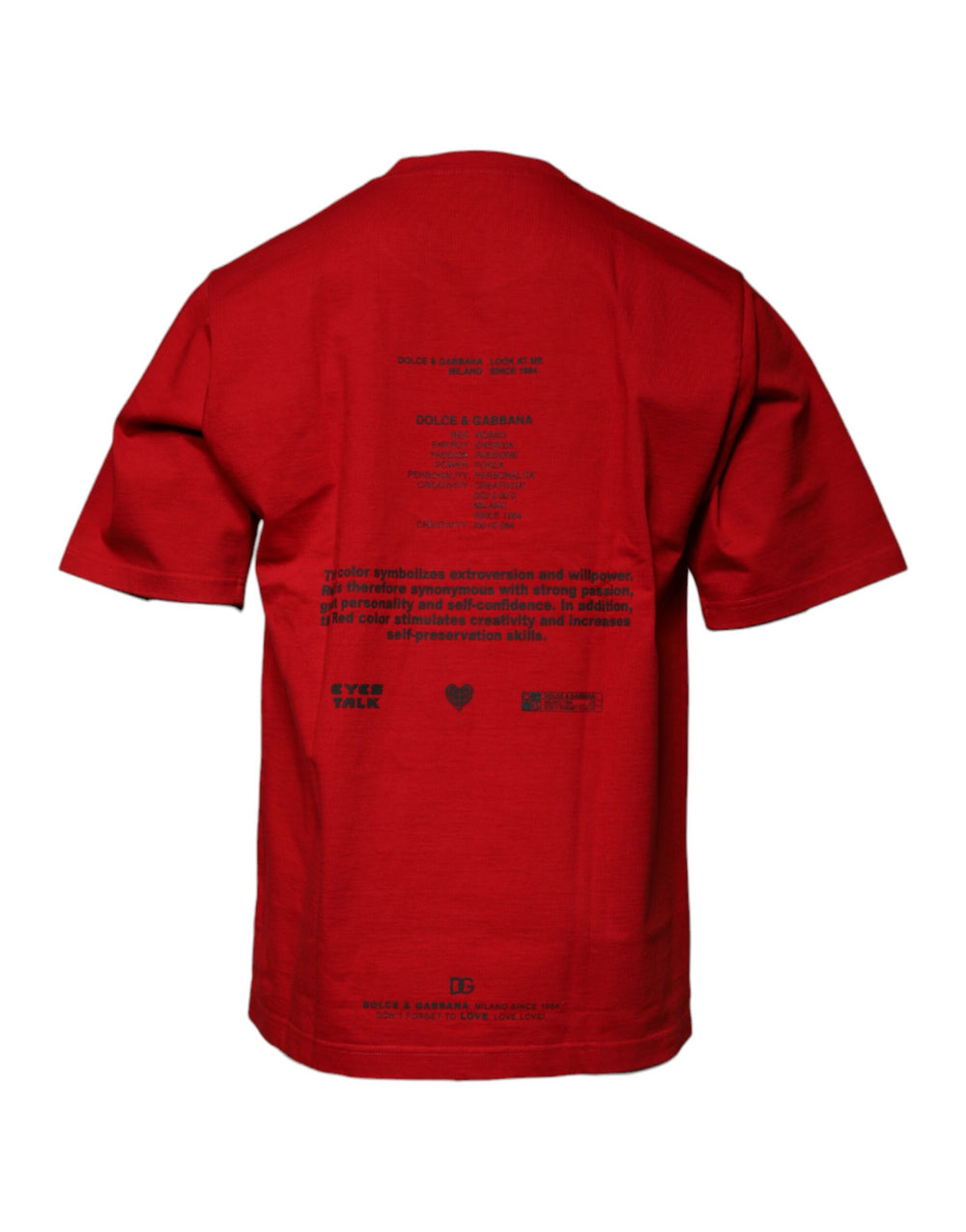 Dolce & Gabbana 100% Cotton Crew Neck T-shirt in Red